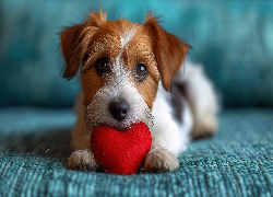 Pies, Szczeniak, Jack Russell terrier, Serce