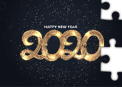 Nowy Rok, Napis, Happy New Year, 2020