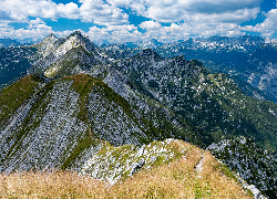 Góry, Zima, Śnieg, Niebo, Chmury