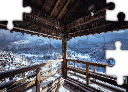 Widokowy, Taras, Zima, Góry, Krajobraz