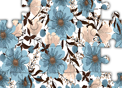 Niebieskie, Kwiaty, Tekstura
