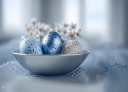 Wielkanoc, Jajka, Kolorowe, Miska, Grafika AI