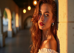 Długowłosa, Kobieta, Twarz, Kolczyk