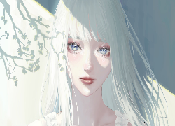 Dziewczyna, Białe, Włosy, Grafika