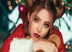 Dziewczyna, Twarz, Upięte, Włosy