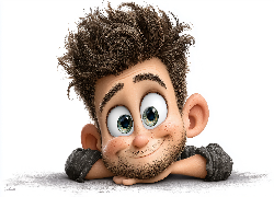 Twarz, Śmieszna, Duże, Oczy, Uśmiech, Chłopak