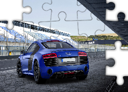 Niebieskie, Audi R8, Tył, Tor wyścigowy