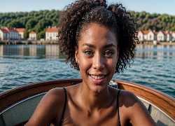 Uśmiechnięta, Kobieta, Twarz