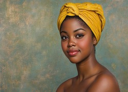 Kobieta, Żółty, Turban