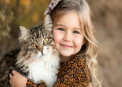 Dziewczynka, Długowłosy, Kot