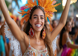 Uśmiechnięta, Kobieta, Pióropusz, Kolczyki