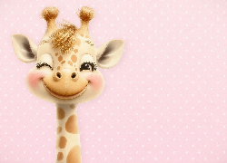 Żyrafa, Usmiech, Przymknięte, Oko