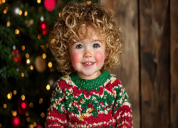 Dziecko, Uśmiech, Kręcone, Włosy