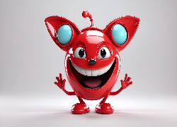 Czerwony, Stworek, Uśmiech