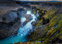 Islandia, Wąwóz Sigoldugljufur, Wodospady Sigoldugljufur, Rzeka, Dolina, Valley of Tears
