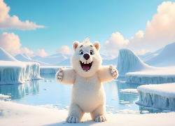 Niedźwiedź polarny, Góry lodowe, Grafika