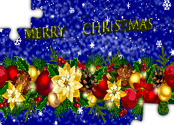 Boże Narodzenie, Życzenia, Wieniec, Kwiaty, Szyszki, Bombki, Grafika