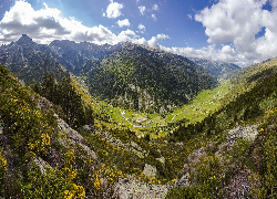 Góry, Dolina, Vall dIncles, Droga, Niebo, Andora