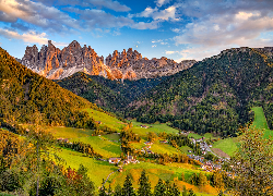 Alpy, Dolina, Santa Maddalena, Góry, Włochy