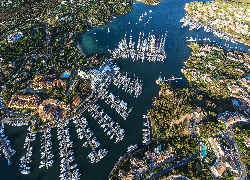 Port jachtowy, Marina, Przystań, Z lotu ptaka, Porto Cervo, Sardynia, Włochy