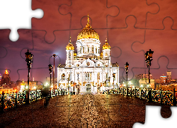 Rosja, Moskwa, Sobór Chrystusa Zbawiciela, Most, Latarnie