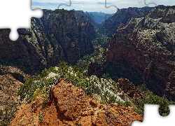 Góry, Kanion, Zion Canyon, Skały, Park Narodowy Zion, Stan Utah, Stany Zjednoczone