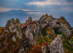 Irlandia, Morze, Skały, Chmury