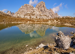 Góry, Dolomity, Jezioro, Laghi dei Piani, Gmina Sesto, Włochy