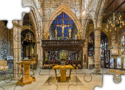Kościół, Wnętrze, Ołtarz, Katedra w Wakefield, West Yorkshire, Anglia