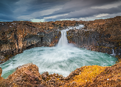 Islandia, Wodospad, Aldeyjarfoss, Bazaltowe, Skały, Rzeka Skjalfandafljot