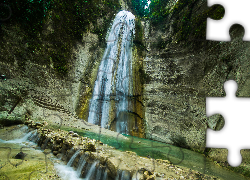 Wodospad Dao Falls, Wyspa Cebu, Filipiny, Skała
