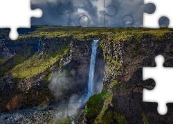Wodospad Haifoss, Skały, Islandia