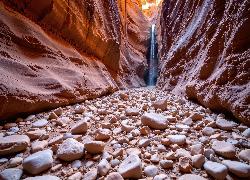 Kanion, Skały, Wodospad, Kamienie