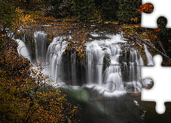 Las, Rzeka, Lewis River, Wodospad, Lower Lewis River Falls, Gifford Pinchot National Forest, Stan Waszyngton, Stany Zjednoczone