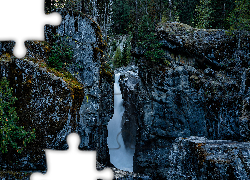 Wodospad, Nairn Falls, Skały, Drzewa, Park, Kanada