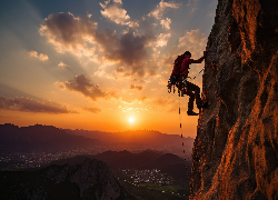 Góry, Wspinaczka, Zachód słońca