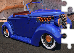 Niebieski, Ford Roadster, 1936, Zabytkowy, 3D