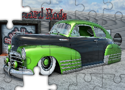 Zielony, Chevrolet Fleetline, 1948, Rat Rod