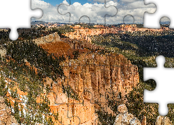 Skały, Drzewa, Kanion, Park Narodowy Bryce Canyon, Utah, Stany Zjednoczone