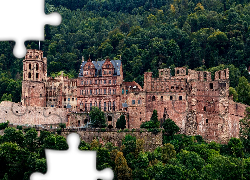 Zamek w Heidelbergu, Heidelberger Schloss, Drzewa, Heidelberg, Niemcy