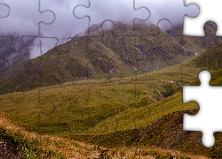 Góry, Wzgórza, Dom, Mgła