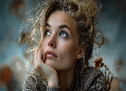 Kobieta, Blondynka, Loki, Grafika AI