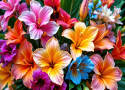 Kolorowe, Kwiaty, Zbliżenie