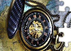 Zegarek kieszonkowy, Mapa, Łańcuszek