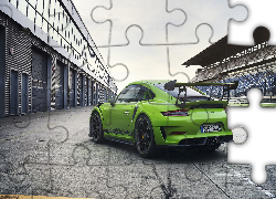 Zielone, Porsche 911 GT3 RS, Tył, Bok