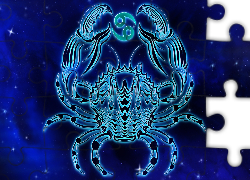 Znak zodiaku, Rak, Niebieskie tło