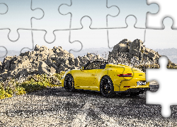 Żółte, Porsche 911 Speedster, 2019, Droga, Skały