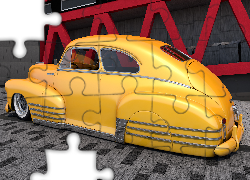 Żółty, Chevrolet Fleetline, 1948, Zabytkowy, 3D