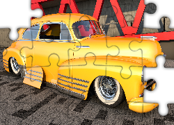 Zabytkowy, Żółty, Chevrolet Fleetline, 1948